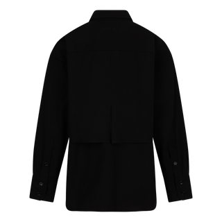 Gaia Shirt black oversized shirt adjustable waist back view product shot