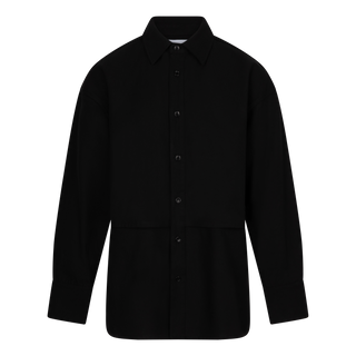 Gaia Shirt black oversized shirt adjustable waist front view product shot